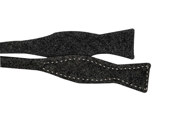 The Ellis Saddle-Stitched Bow Tie: Charcoal