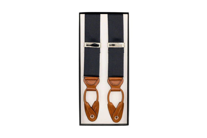 Morgan Navy Canvas Suspenders