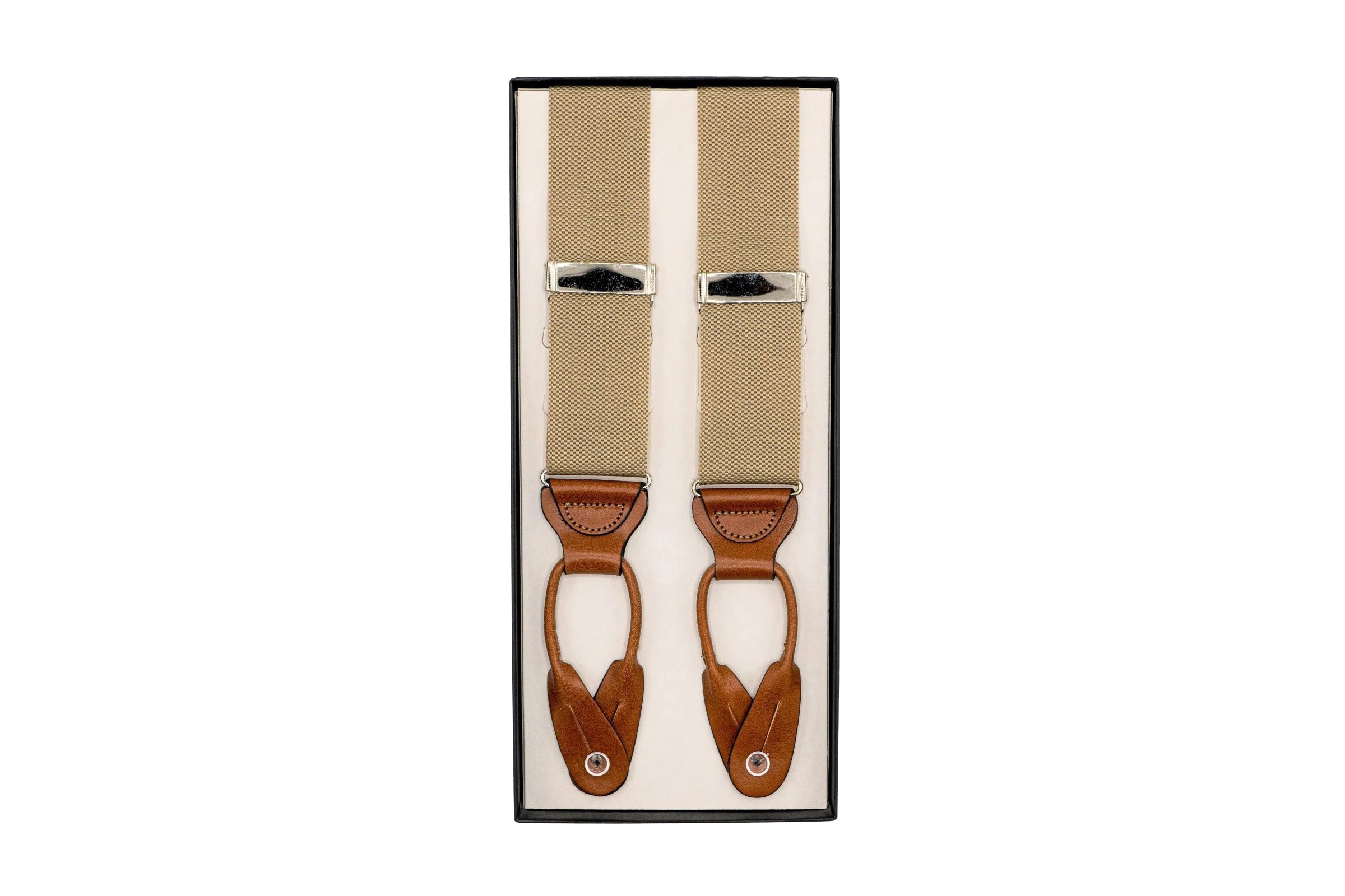 Morgan Tan Canvas Suspenders