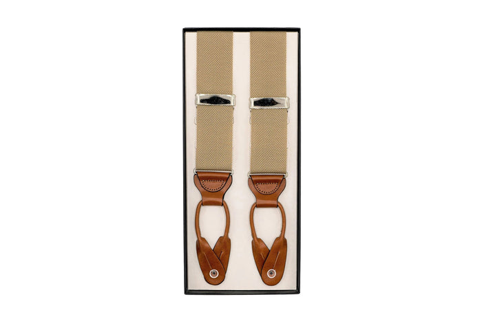 Morgan Tan Canvas Suspenders
