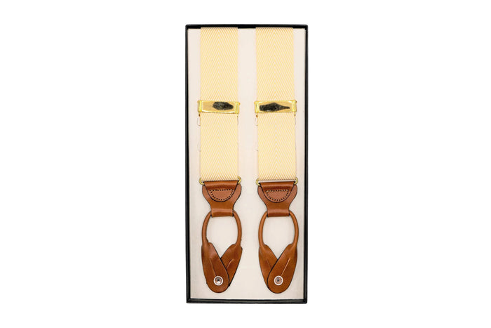 Newport Herringbone Suspenders: Canary