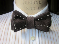 The Ellis Saddle-Stitched Bow Tie: Chocolate