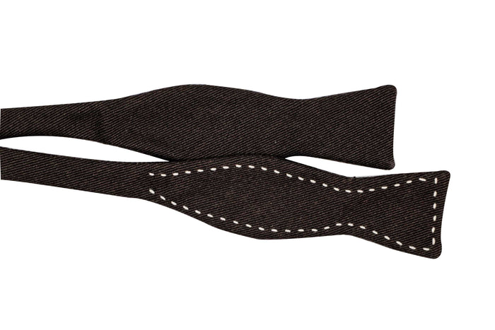The Ellis Saddle-Stitched Bow Tie: Chocolate